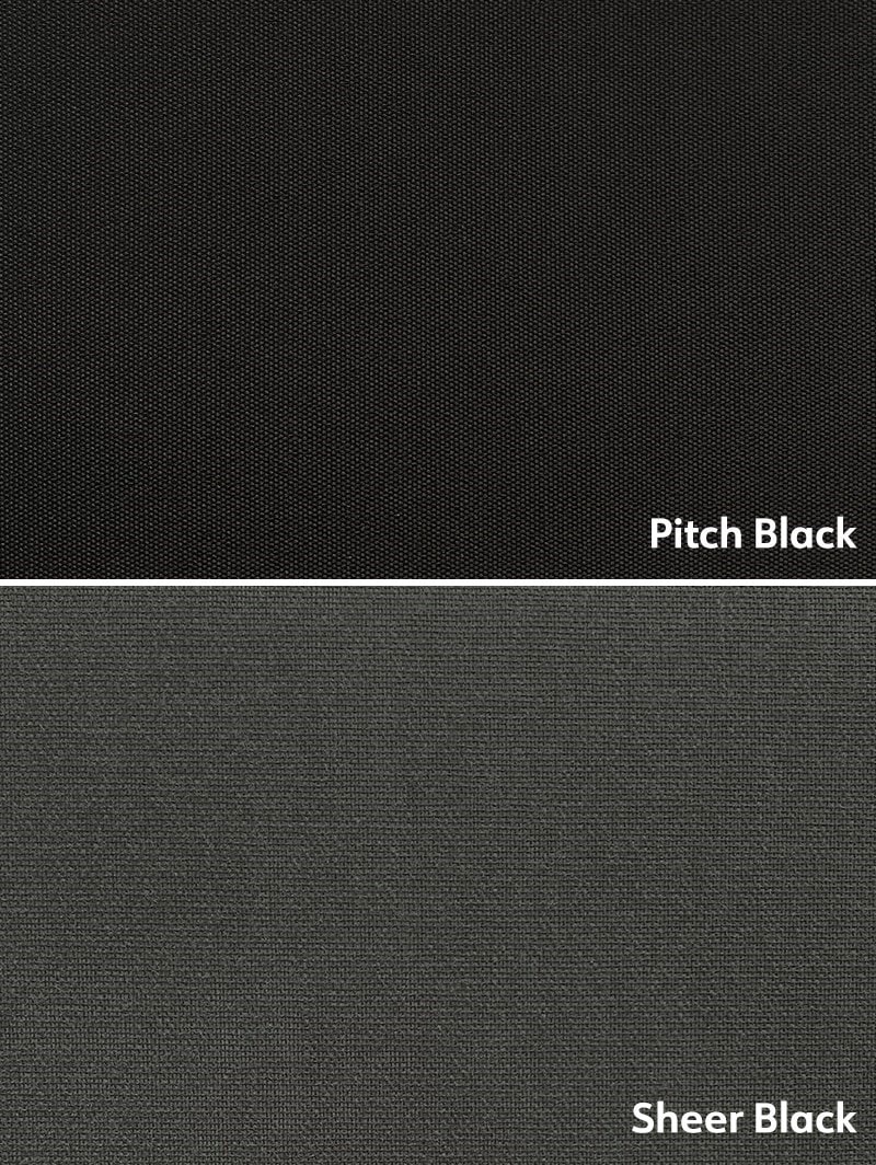 Blackout Black and Sheer Black Electric Double Roller Blind