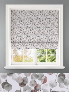 Lunaria Dusk Leaf Pattern Roman Blind