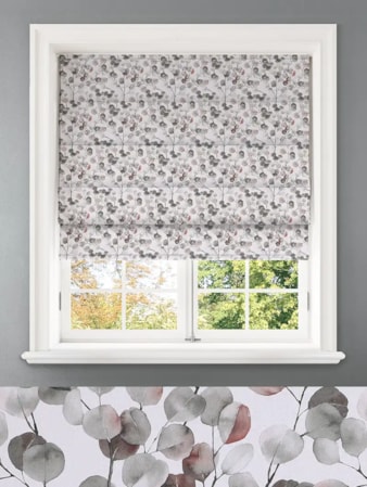 Lunaria Dusk Leaf Pattern Roman Blind
