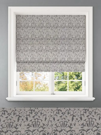 Opulent Charcoal Damask Roman Blind