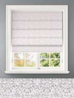 Opulent Linen Damask Roman Blind
