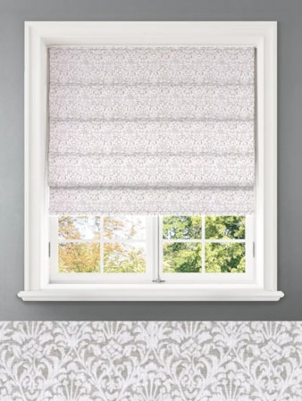Opulent Linen Damask Roman Blind