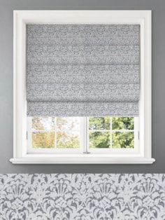 Opulent Slate Damask Roman Blind