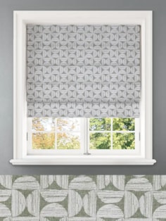 Penthouse Crescent Fern Geometric Pattern Roman Blind
