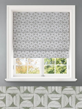Penthouse Crescent Fern Geometric Pattern Roman Blind