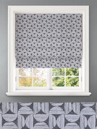 Penthouse Crescent Mono Geometric Pattern Roman Blind