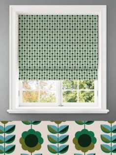 Quant Emerald Retro Floral Roman Blind