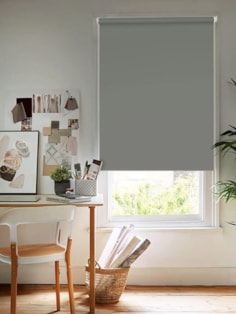 Ash Grey Blackout Electric Roller Blind