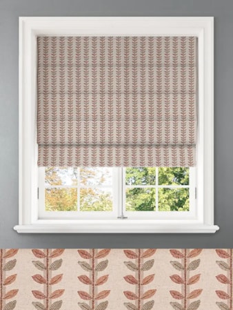 Seedling Stripe Pumpkin Retro Floral Roman Blind