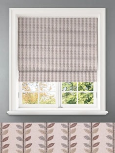 Seedling Stripe Umber Retro Floral Roman Blind