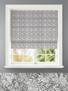 Shadow Fronds Dove Leaf Pattern Roman Blind
