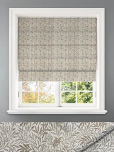 Shadow Fronds Natural Leaf Pattern Roman Blind