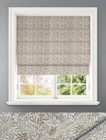 Shadow Fronds Natural Leaf Pattern Roman Blind