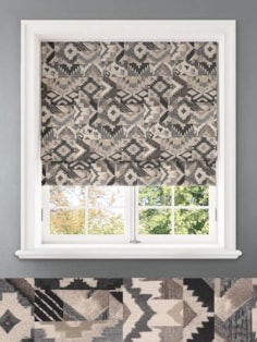 Sullivan Charcoal Ikat Pattern Roman Blind
