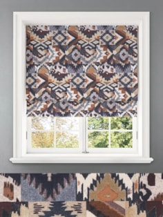 Sullivan Indigo Ikat Pattern Roman Blind