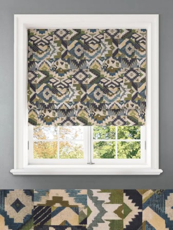 Sullivan Jade Ikat Pattern Roman Blind