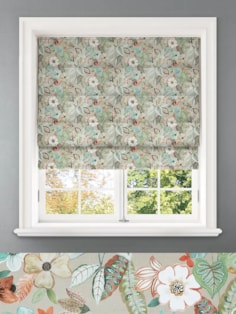 Tropical Garden Summer Floral Pattern Roman Blind