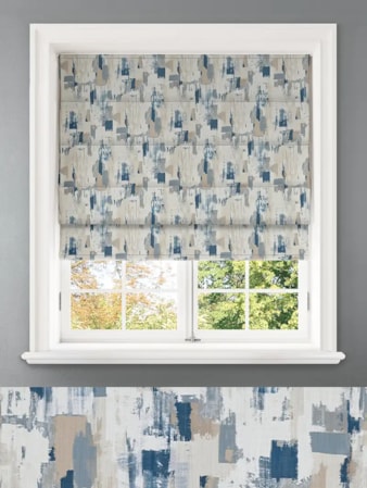 Westchester Cobalt Abstract Pattern Roman Blind