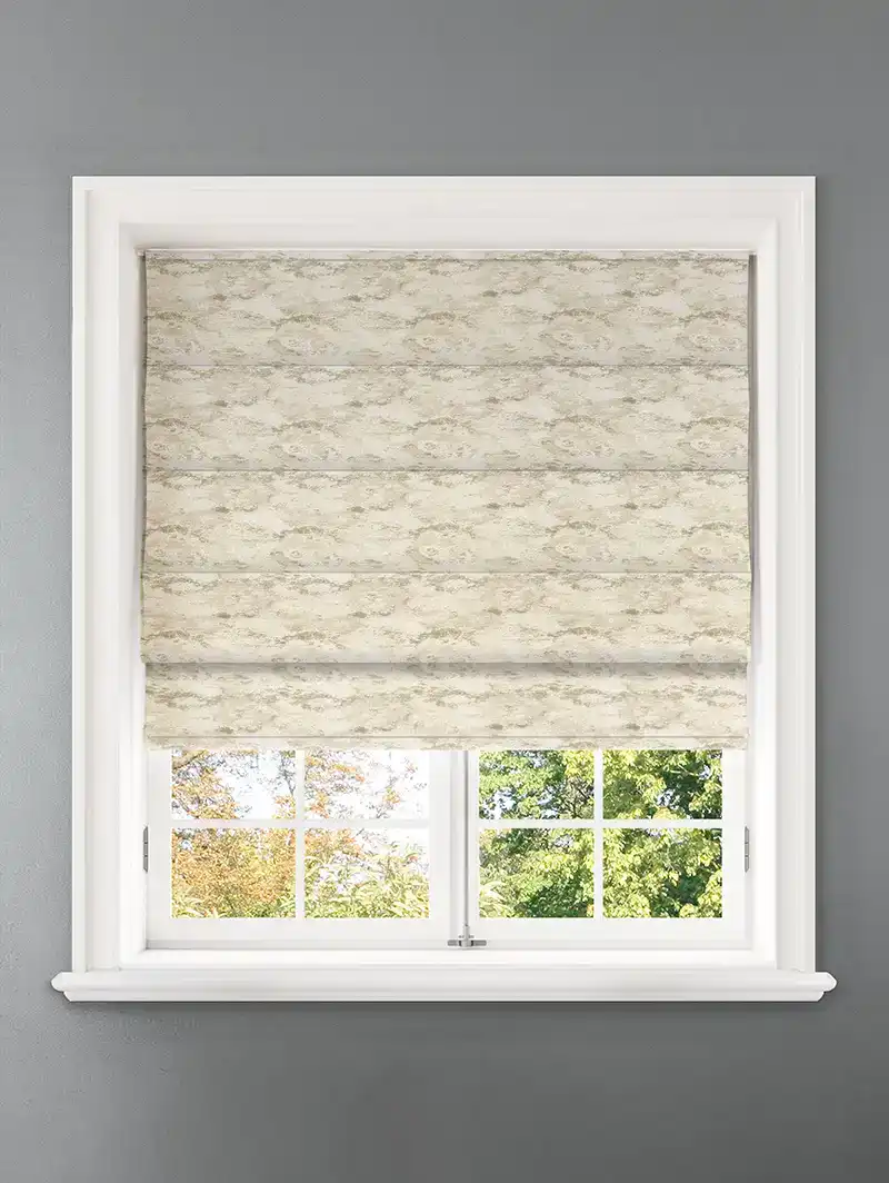 Allegany Ecru Abstract Pattern Roman Blind