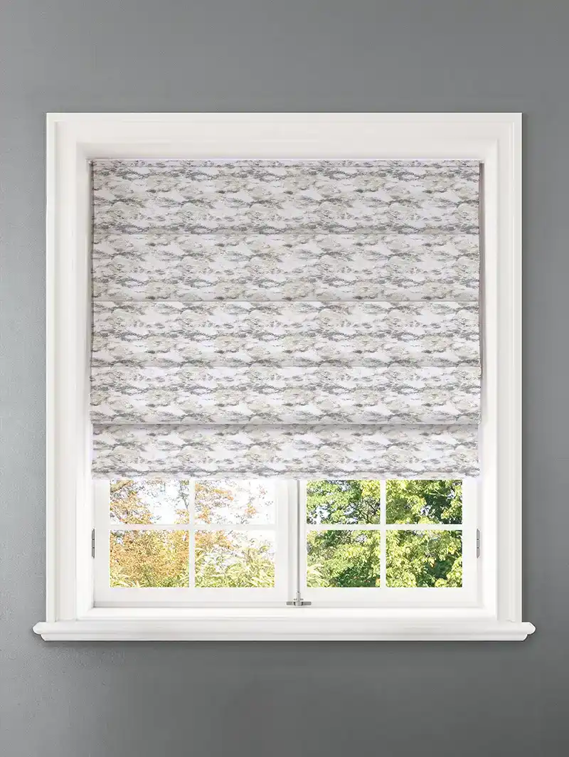 Allegany Platinum Abstract Pattern Roman Blind