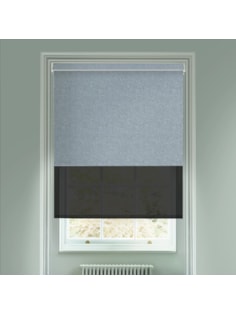 Amsterdam Grey Blue  Blackout And Sheer Black Electric Double Blind