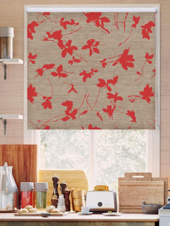 Arya Scarlet Floral Roller Blind Arya Scarlet Floral Roller Blind