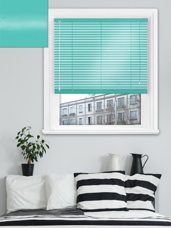 Gloss Turquoise 25mm Aluminium Venetian Blind Gloss Turquoise 25mm Aluminium Venetian Blind