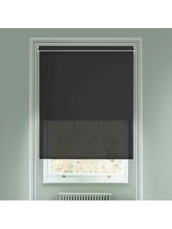 Black and Black 3% Sunscreen Electric Double Roller Blind Black and Black 3% Sunscreen Electric Double Roller Blind