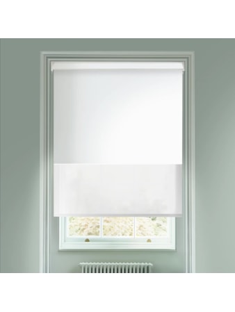 Blackout Bright White and Sheer White Electric Double Roller Blind Blackout Bright White and Sheer White Electric Double Roller Blind