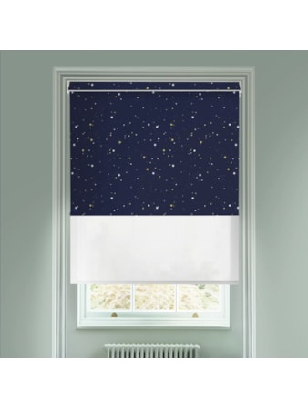 Blackout Starry Night and Sheer White Electric Double Roller Blind Blackout Starry Night and Sheer White Electric Double Roller Blind