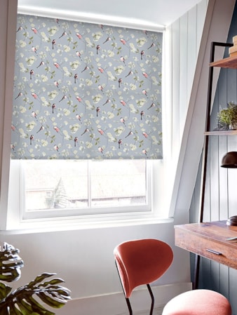 Blossom & Bird Grey Roller Blind by Lorna Syson Blossom & Bird Grey Roller Blind by Lorna Syson