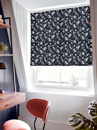Blossom & Bird Navy Roller Blind by Lorna Syson Blossom & Bird Navy Roller Blind by Lorna Syson