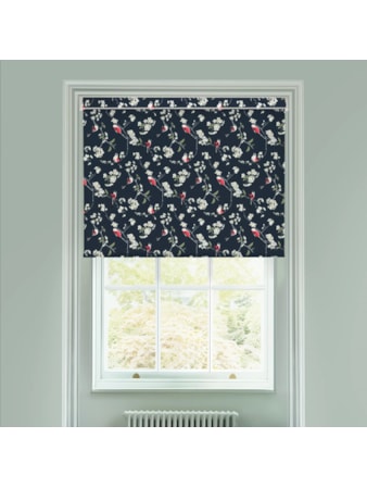 Blossom & Bird Navy Electric Roller Blind by Lorna Syson Blossom & Bird Navy Electric Roller Blind by Lorna Syson