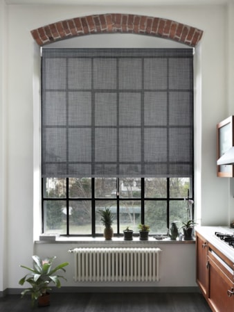 Charcoal Weave 5% Sunscreen Cordless Spring Loaded Roller Blind Charcoal Weave 5% Sunscreen Cordless Spring Loaded Roller Blind