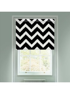 Chevron Black Electric Roller Blind