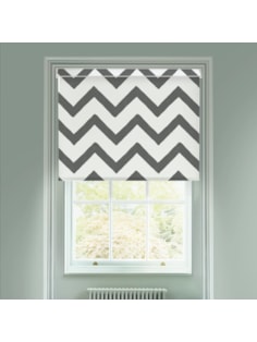 Chevron Dark Grey Electric Roller Blind