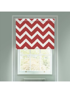 Chevron Red Electric Roller Blind