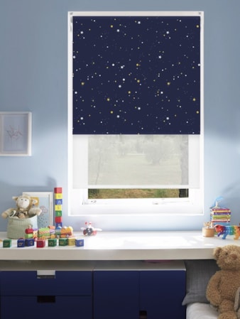 Blackout Starry Night and Sheer White Double Roller Blind Blackout Starry Night and Sheer White Double Roller Blind