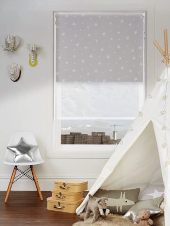 Blackout Glow In The Dark Stars and Sheer White Double Roller Blind Blackout Glow In The Dark Stars and Sheer White Double Roller Blind