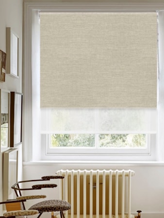 Blackout Grey Linen and Sheer White Double Roller Blind Blackout Grey Linen and Sheer White Double Roller Blind