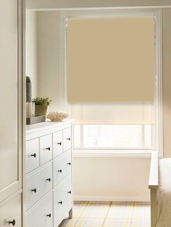 Blackout Hemp Seed and Sheer Cream Double Roller Blind Blackout Hemp Seed and Sheer Cream Double Roller Blind