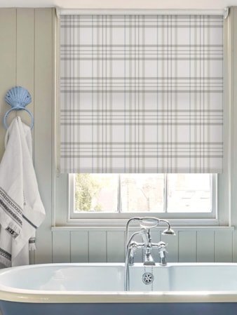 Devon Check Chalky Blue Roller Blind Devon Check Chalky Blue