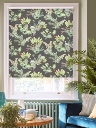 Honduras Charcoal Tropical Roller Blind by Boon & Blake Honduras Charcoal Tropical Roller Blind by Boon & Blake