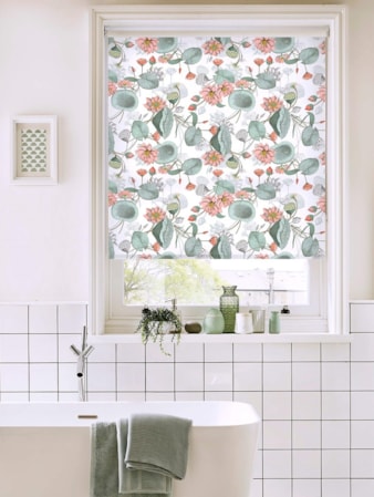 Sacred Lotus Natural Floral Roller Blind by Boon & Blake Sacred Lotus Natural Floral Roller Blind by Boon & Blake