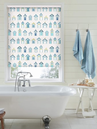 Beach Huts Ocean Seaside Roller Blind Beach Huts Ocean Seaside Roller Blind