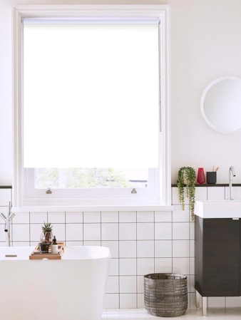 Carnation White Bathroom Roller Blind Carnation White Bathroom Roller Blind