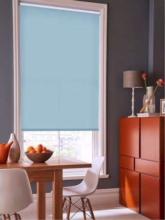 Flax Blue Daylight Electric Roller Blind Flax Blue Daylight Electric Roller Blind