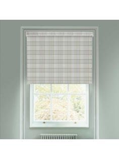 Devon Check Chalky Blue Electric Roller Blind