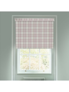 Devon Check Dusky Pink Electric Roller Blind