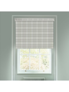 Devon Check Natural Electric Roller Blind